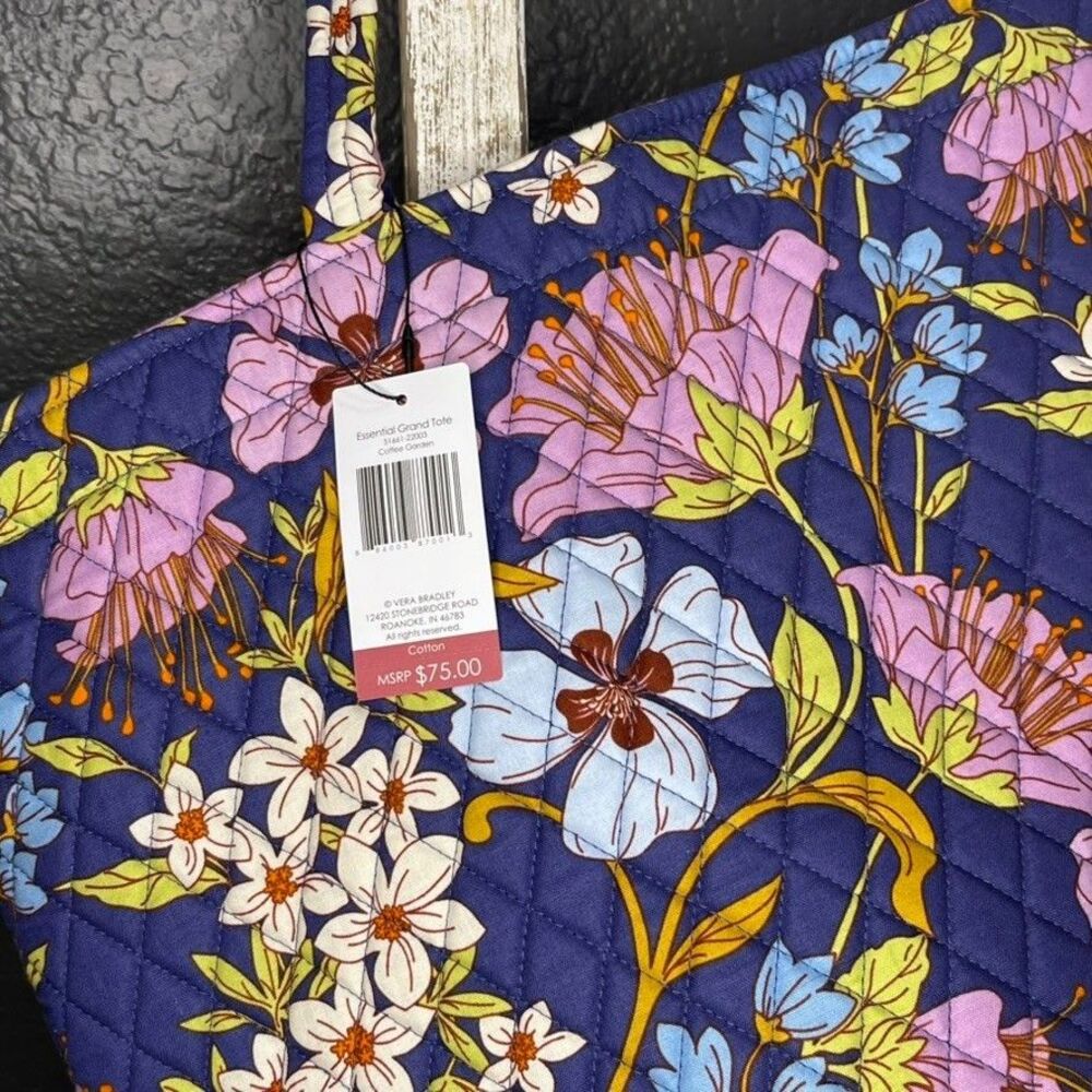 Vera Bradley Coffee Garden Large Weekender Travel Bag & Essential Grand Tote NWT - Picture 12 of 14